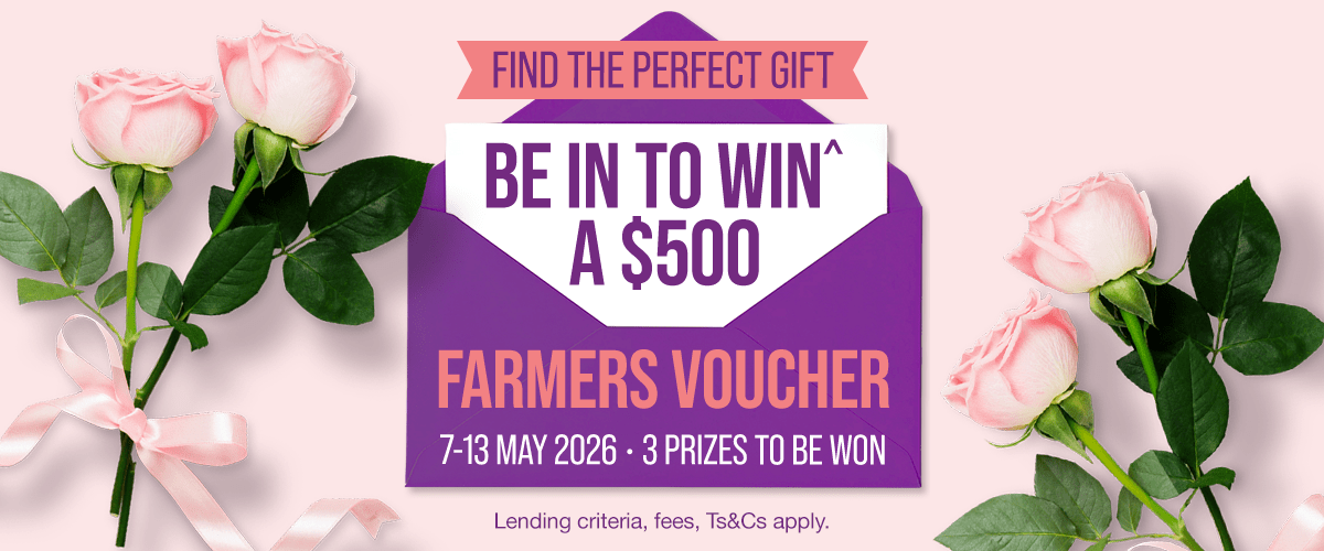 Be in to win^ a $500 Farmers gift voucher this Mother's Day.