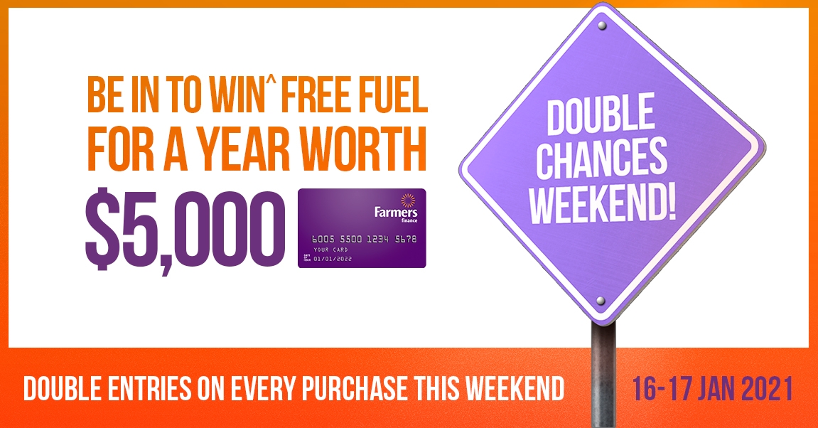 Double chances to WIN^ free fuel for the whole year worth $5,000! 