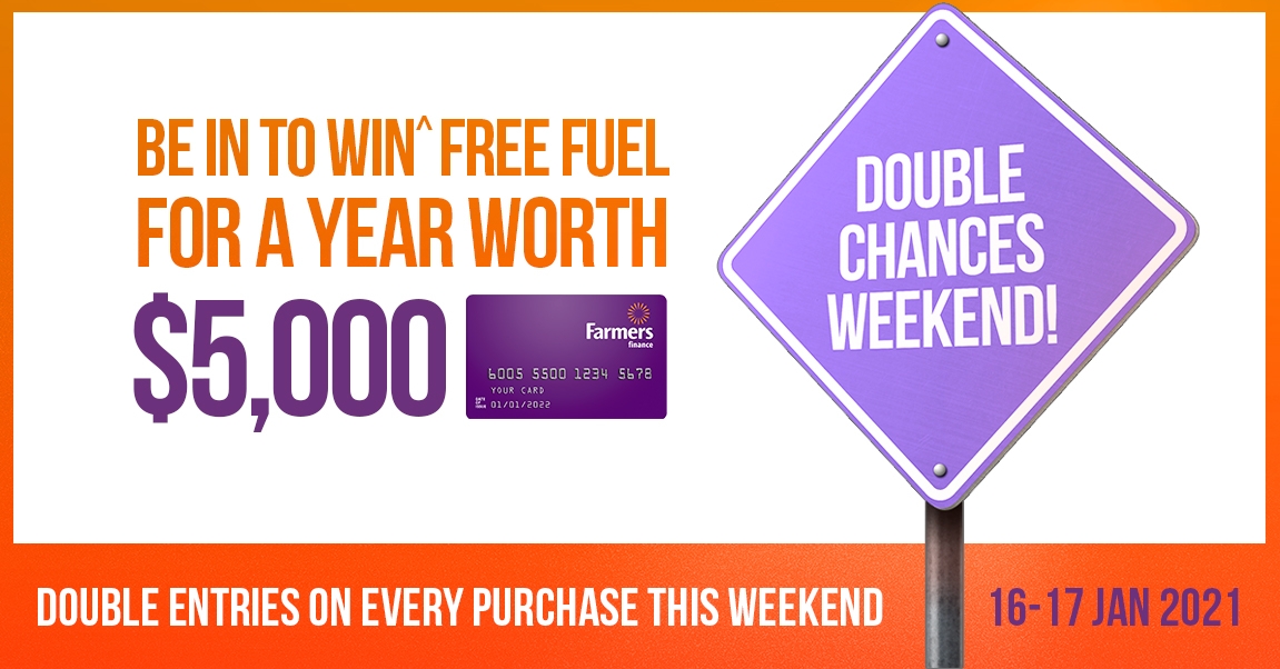 Double chances to WIN^ free fuel for the whole year worth $5,000! Double chances to WIN^ free fuel for the whole year worth $5,000!