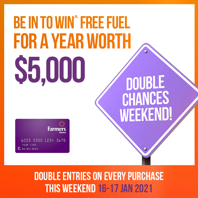 Double chances to WIN^ free fuel for the whole year worth $5,000! 