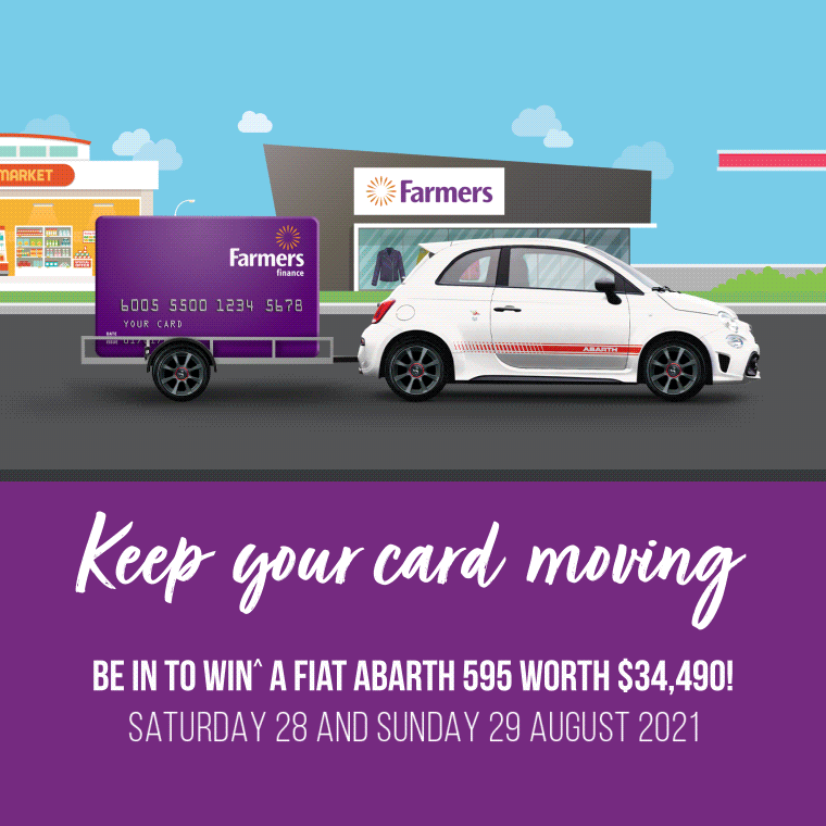 Keep your card moving to WIN^ a FIAT Abarth 595!