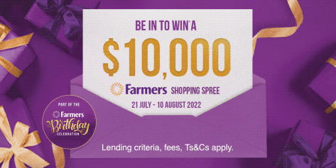 Shop with your Farmers Finance Card for a chance to WIN* $10,000 of Farmers gift cards!