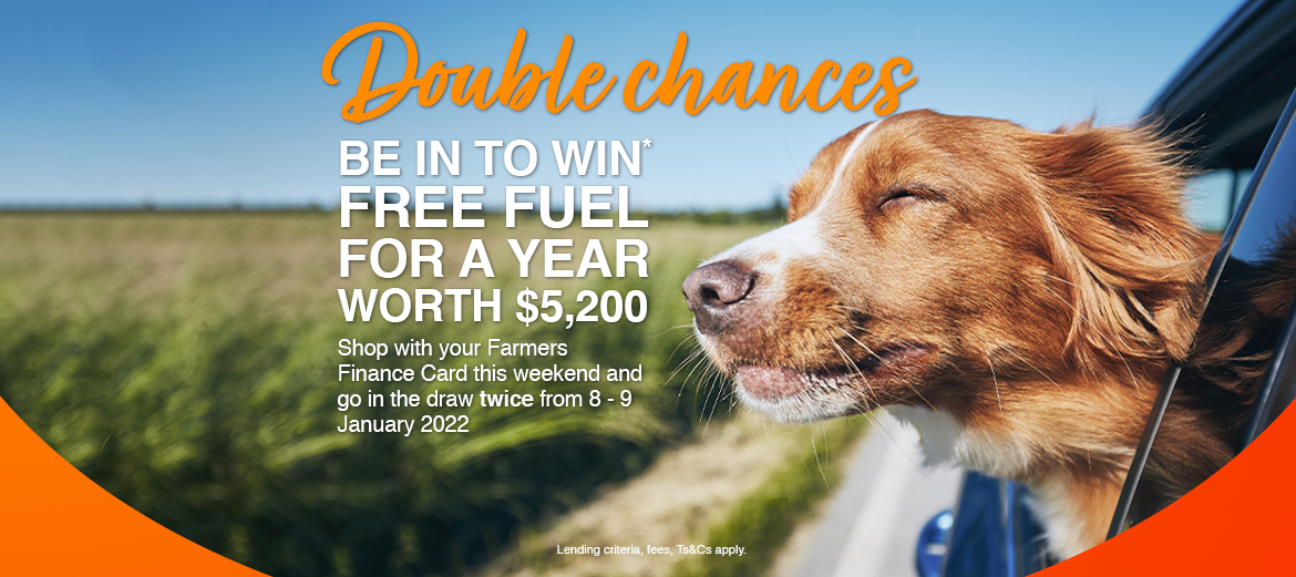 Double chances to win* free fuel for a year!