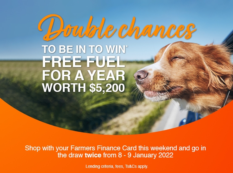 Double chances to win* free fuel for a year!