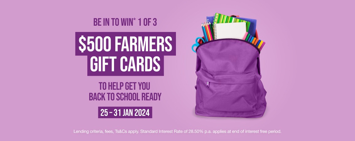 Shop and Win* one of three $500 Farmers Gift Cards